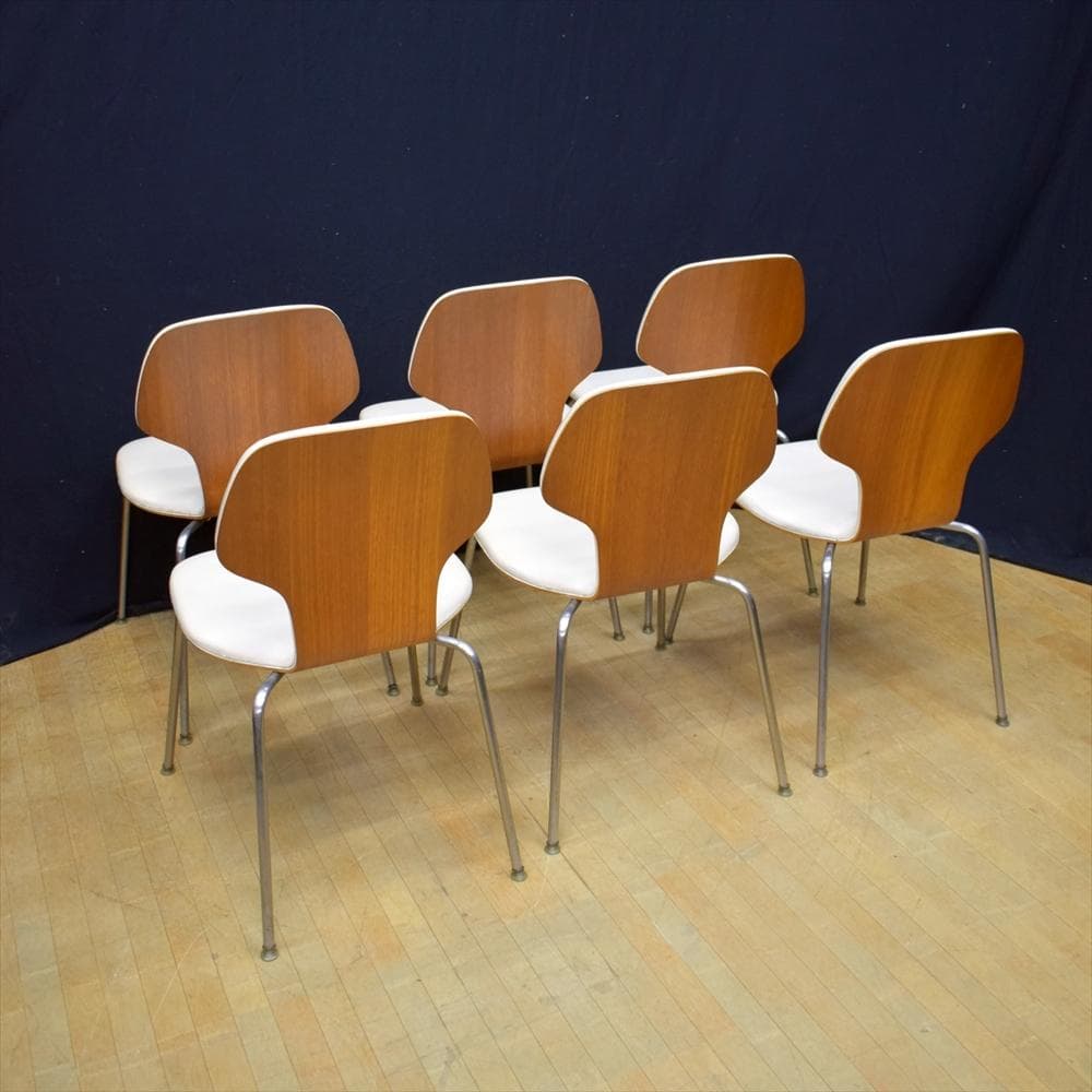 天童木工　6脚セット　スタッキングチェア　チェア　イス　椅子　プライウッド　C