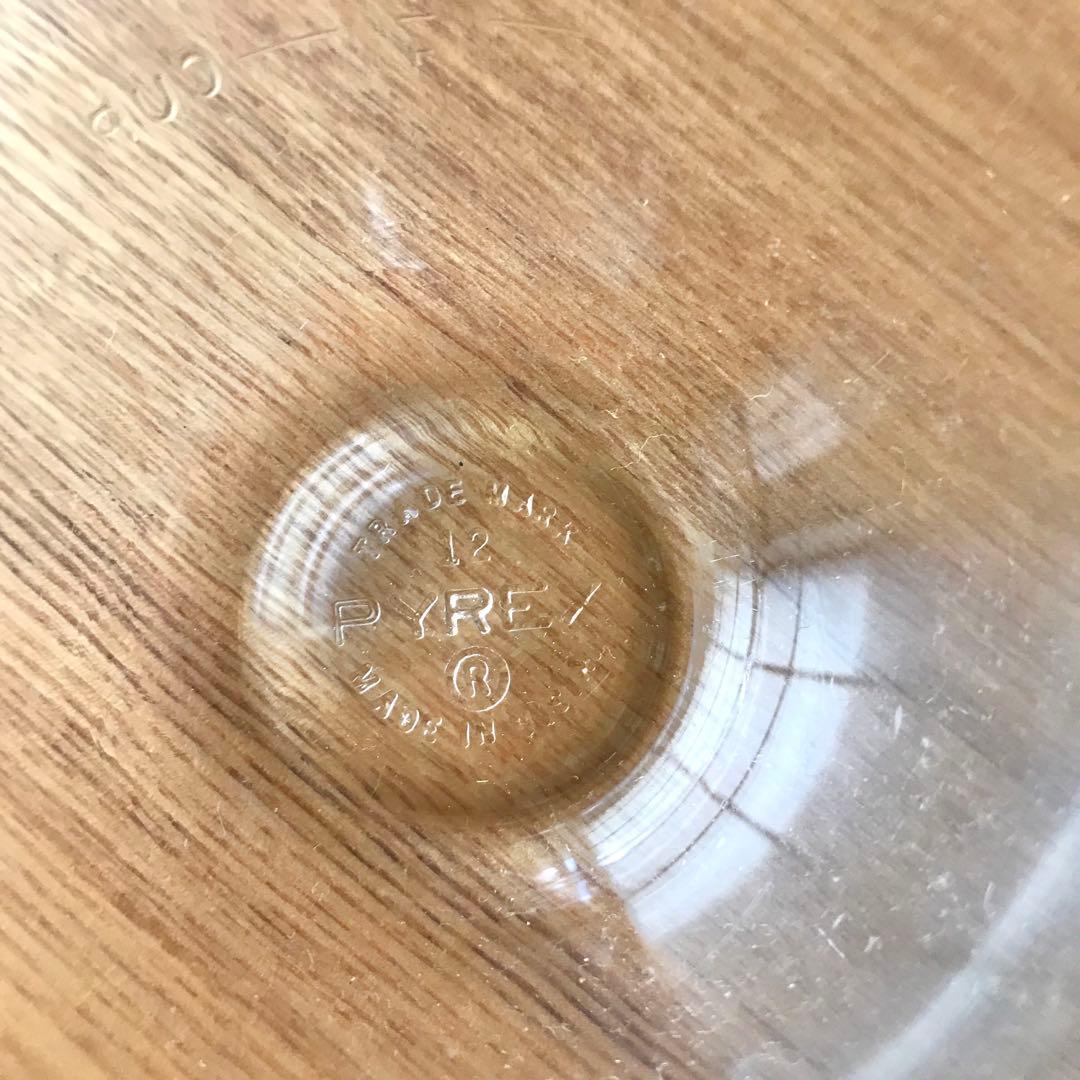 オールドパイレックス　ガラス製ボール ティアドロップ 3点セット