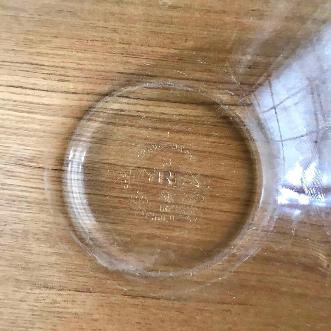 オールドパイレックス　ガラス製ボール ティアドロップ 3点セット