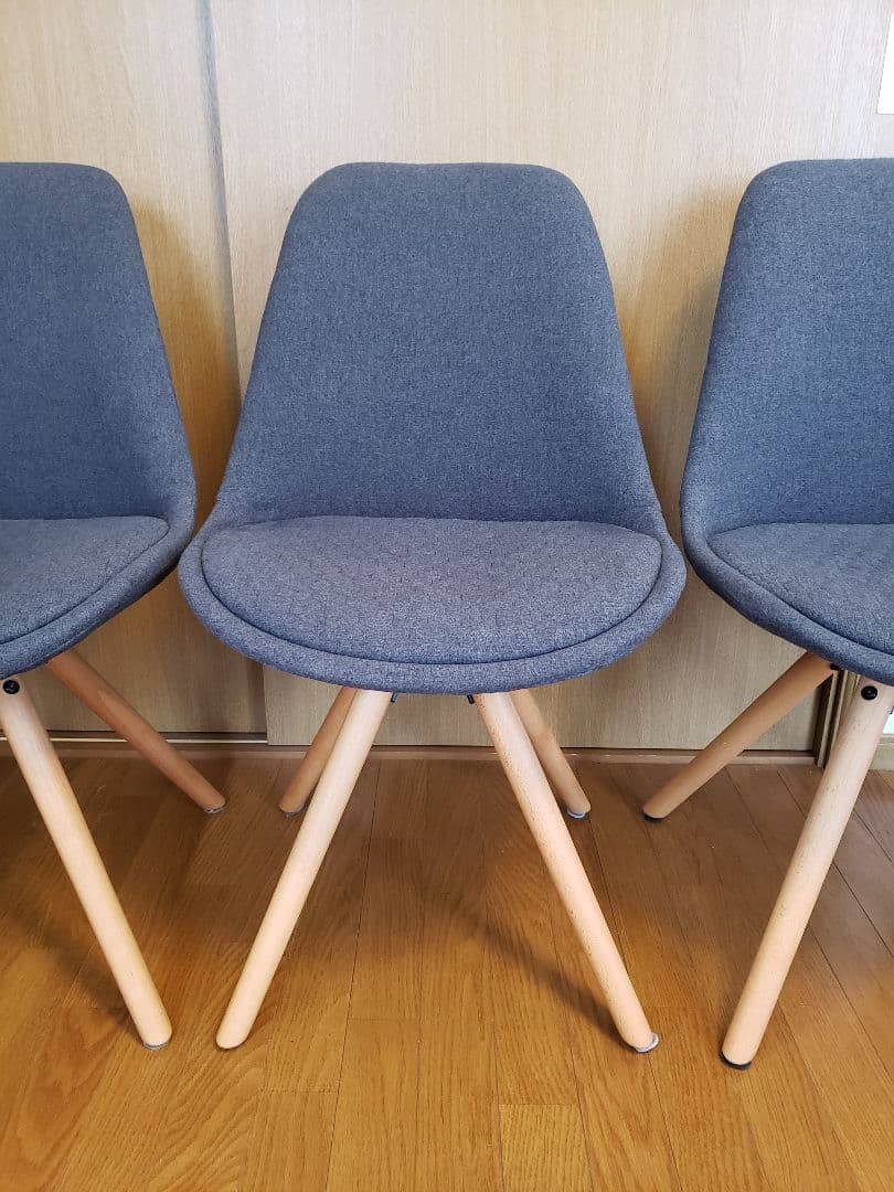 展示品　ラフォーマ・ジャパン※グレーのファブリックチェア3脚　美品♪