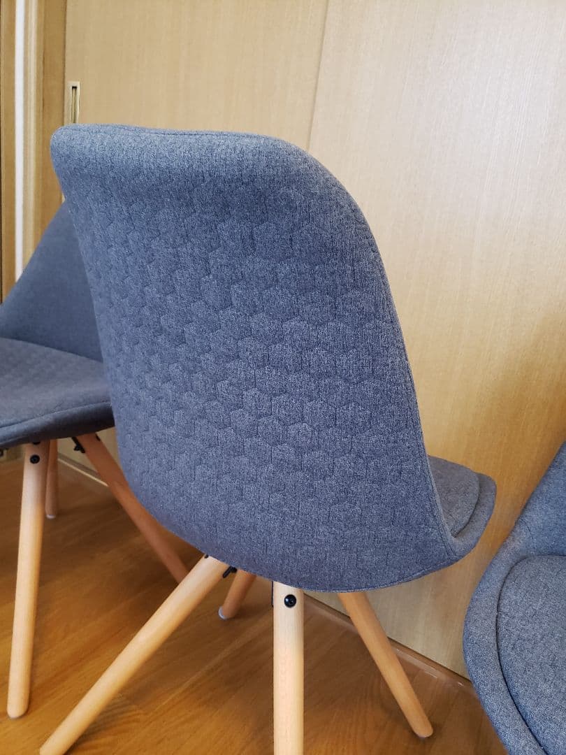 展示品　ラフォーマ・ジャパン※グレーのファブリックチェア3脚　美品♪