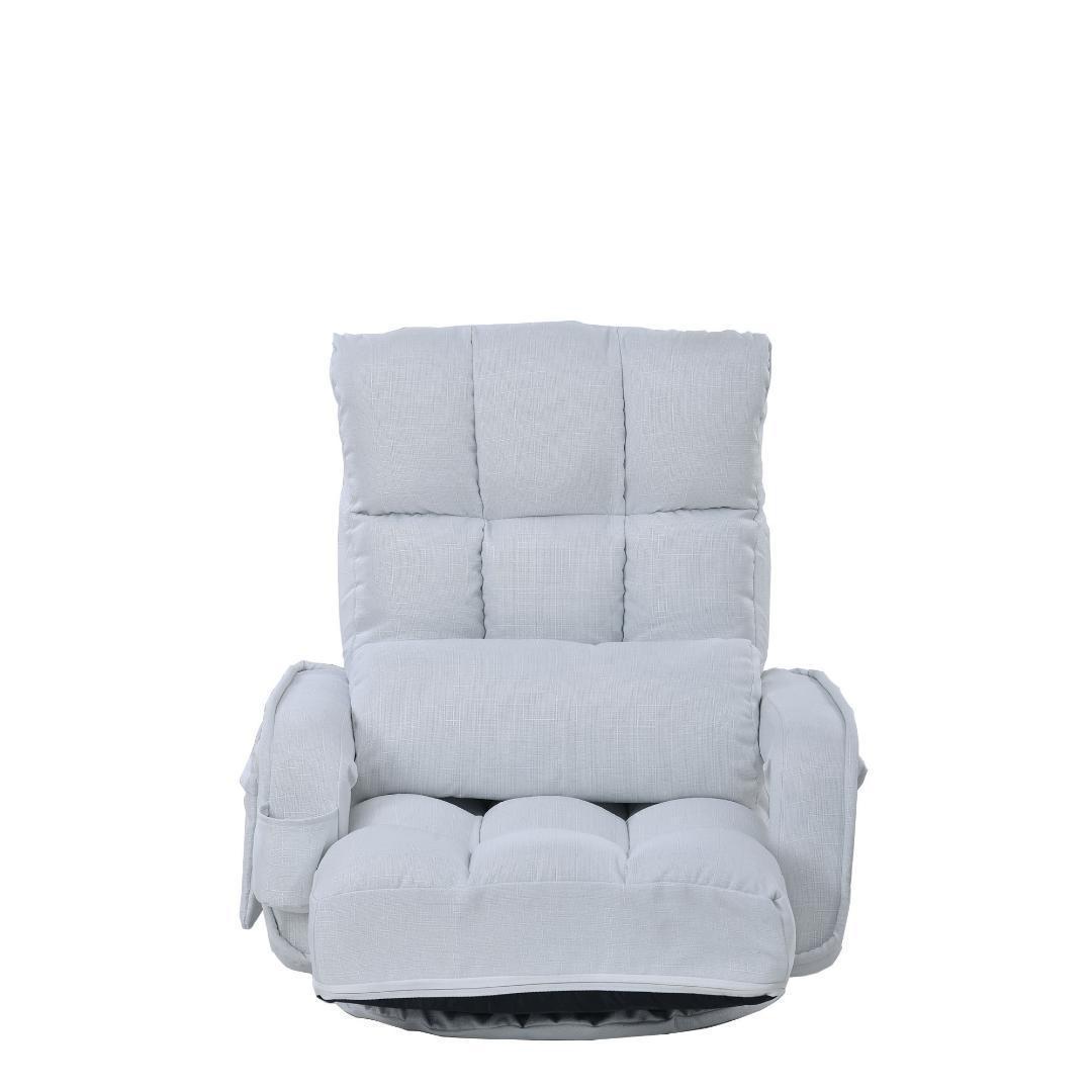 【ホワイト】回転式座椅子肘掛けハイバック座いすリクライニング1人掛けソファー