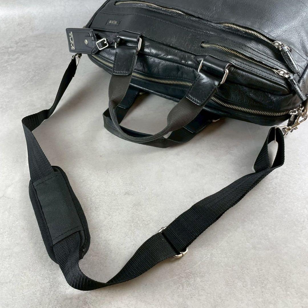 TUMI メンズ 2way レザー ビジネスバッグ ブラック