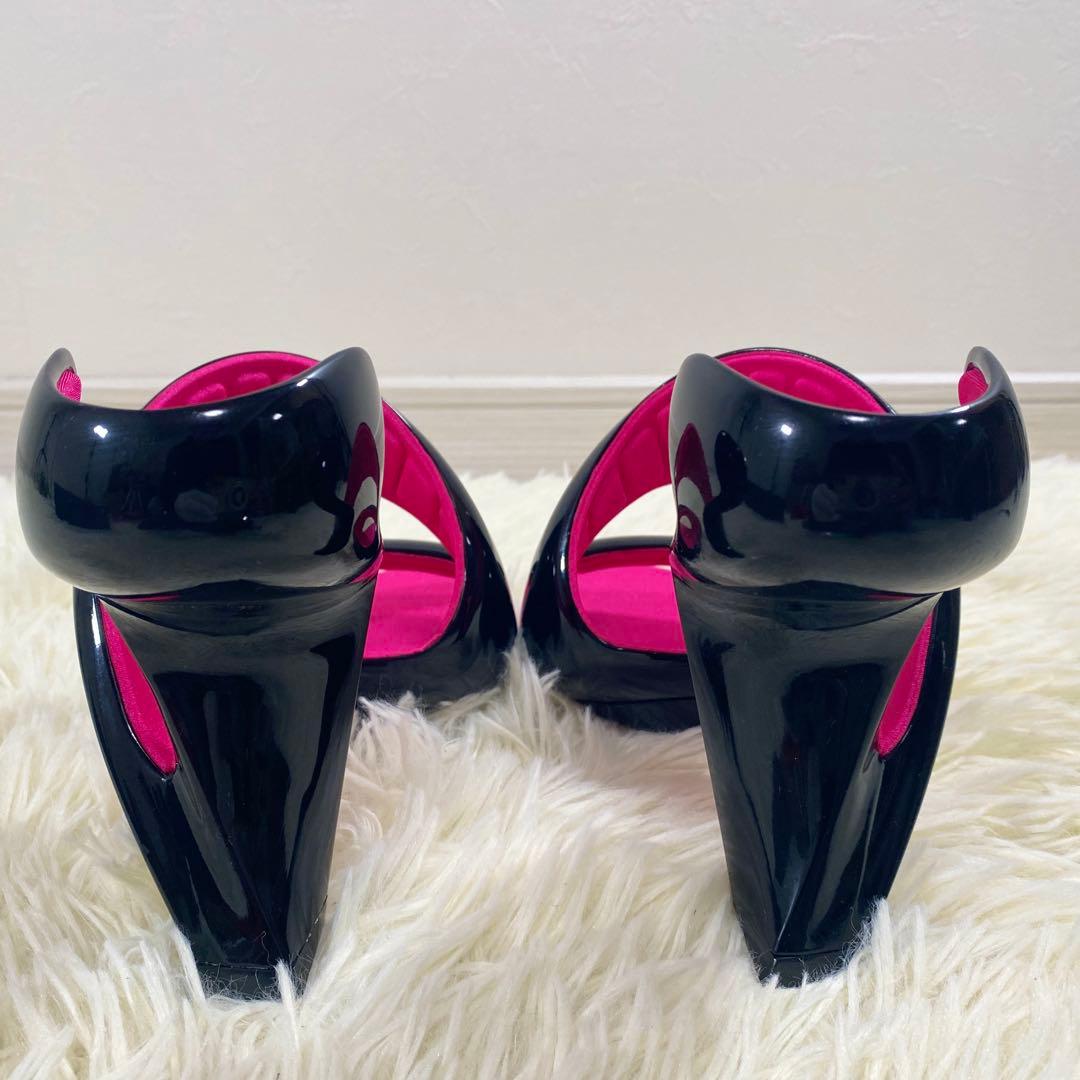 極美品　ジュリアンベイクス　サンダル　モヒート　ブラック　ピンク　38　24㎝