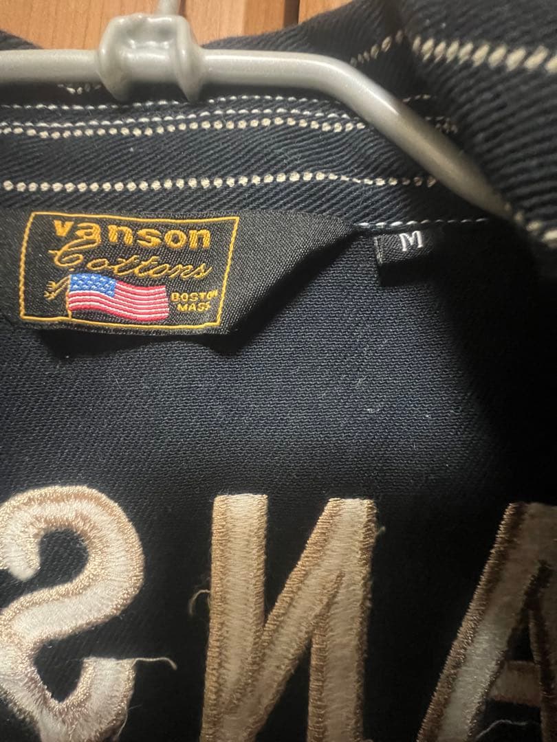 VANSON ウォバッシュストライプオーバーオール Mサイズ