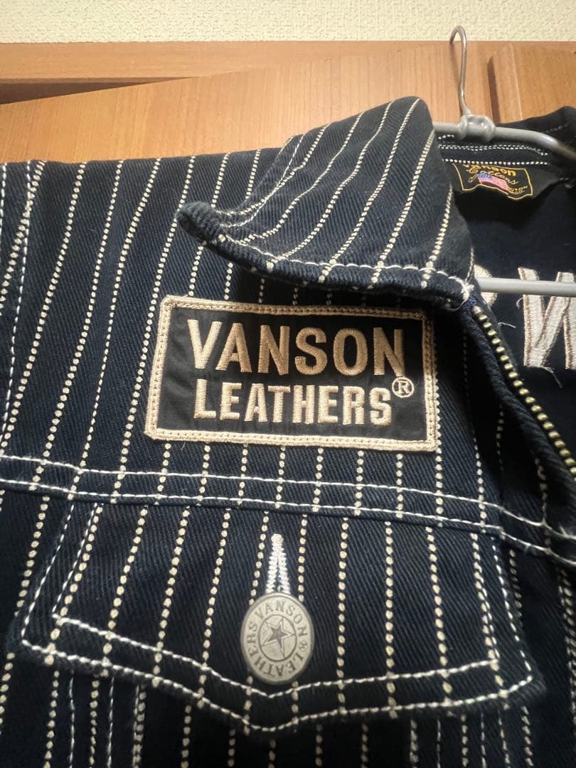 VANSON ウォバッシュストライプオーバーオール Mサイズ