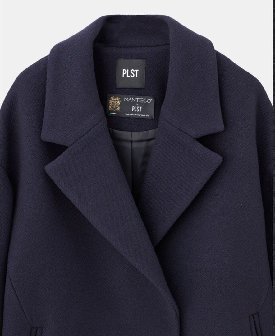 美品　PLST マンテココート　ネイビー　Sサイズ