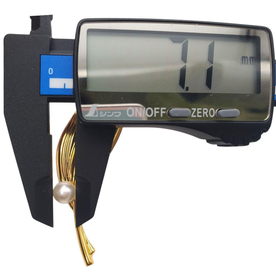 美品 ミキモト パール ブローチ リーフ 葉 7.1mm S刻印 本真珠