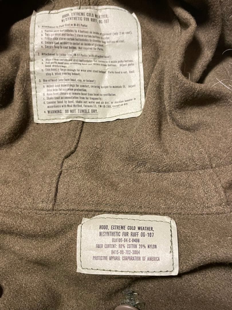 実物美品M-65フィッシュテールパーカー X-SMALLサイズ　フルセット