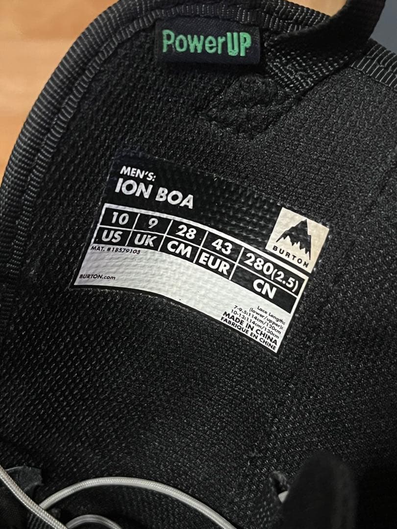 BURTON ION BOA バートン アイオン ダブルボア 28cmブラック