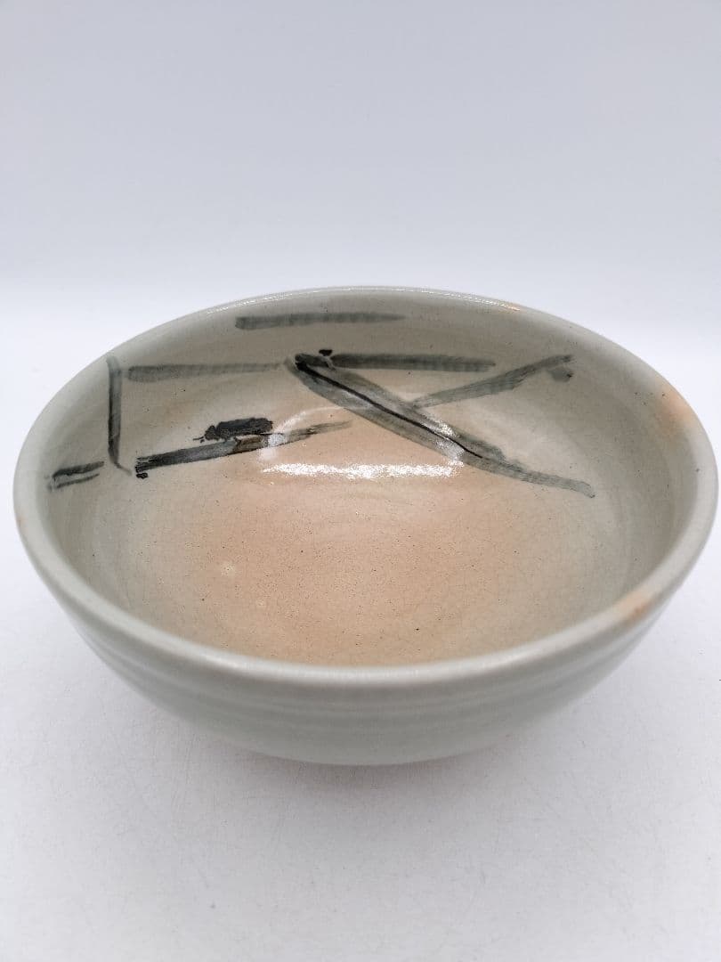 c735 平茶碗 ホタルの絵 朝日焼 紙箱 茶道具 古物