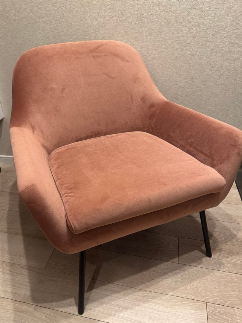 【美品】Francfrancリーヴァ ソファ 1人掛け ピンク ベルベット