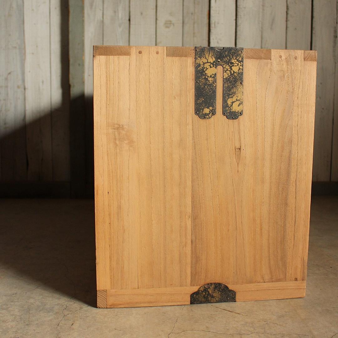 木製引き出し3段×ガラスケース　ガラスケース　食器棚　シャツケース　収納　古家具