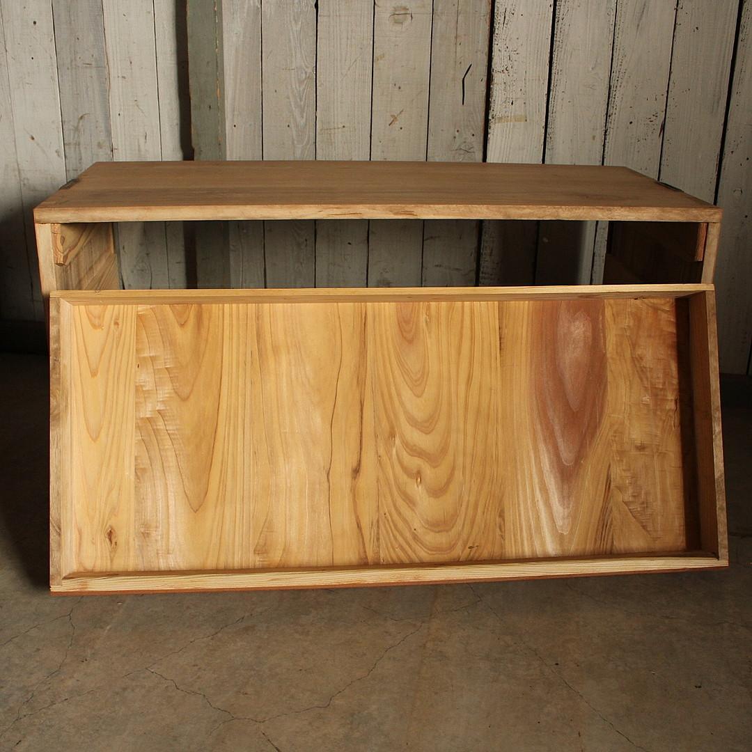 木製引き出し3段×ガラスケース　ガラスケース　食器棚　シャツケース　収納　古家具