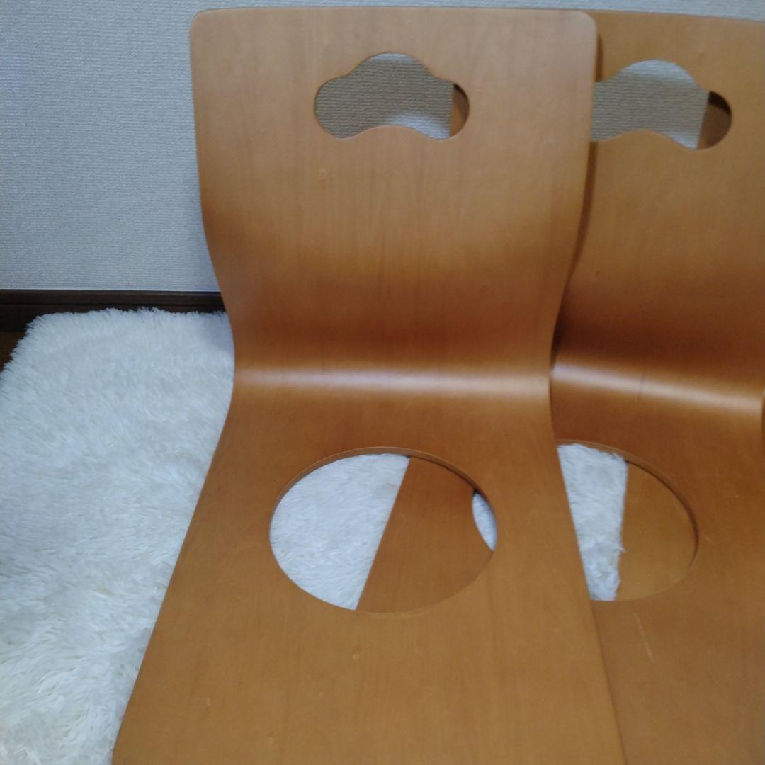 ニトリ 木製 座椅子 4脚セット 曲がり木 和室 旅館 居酒屋 曲木