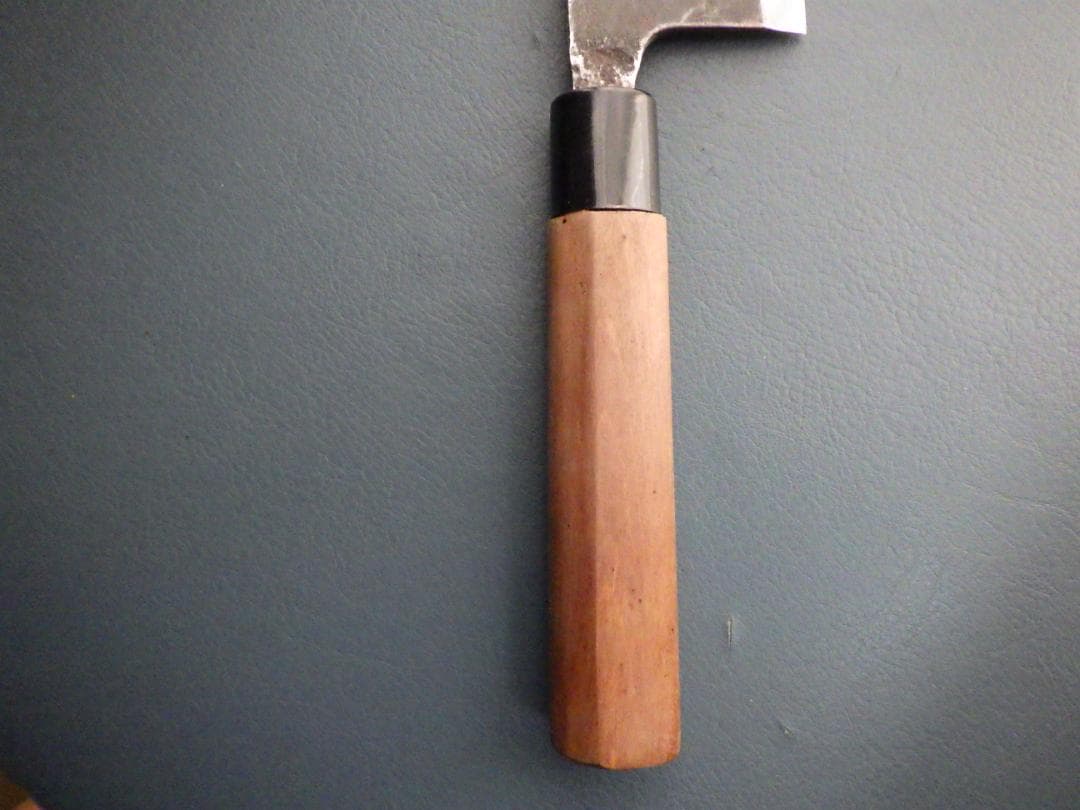 正本★槌目鍛造出刃包丁★㊨片刃研ぎ済み★オールド正本/昭和★