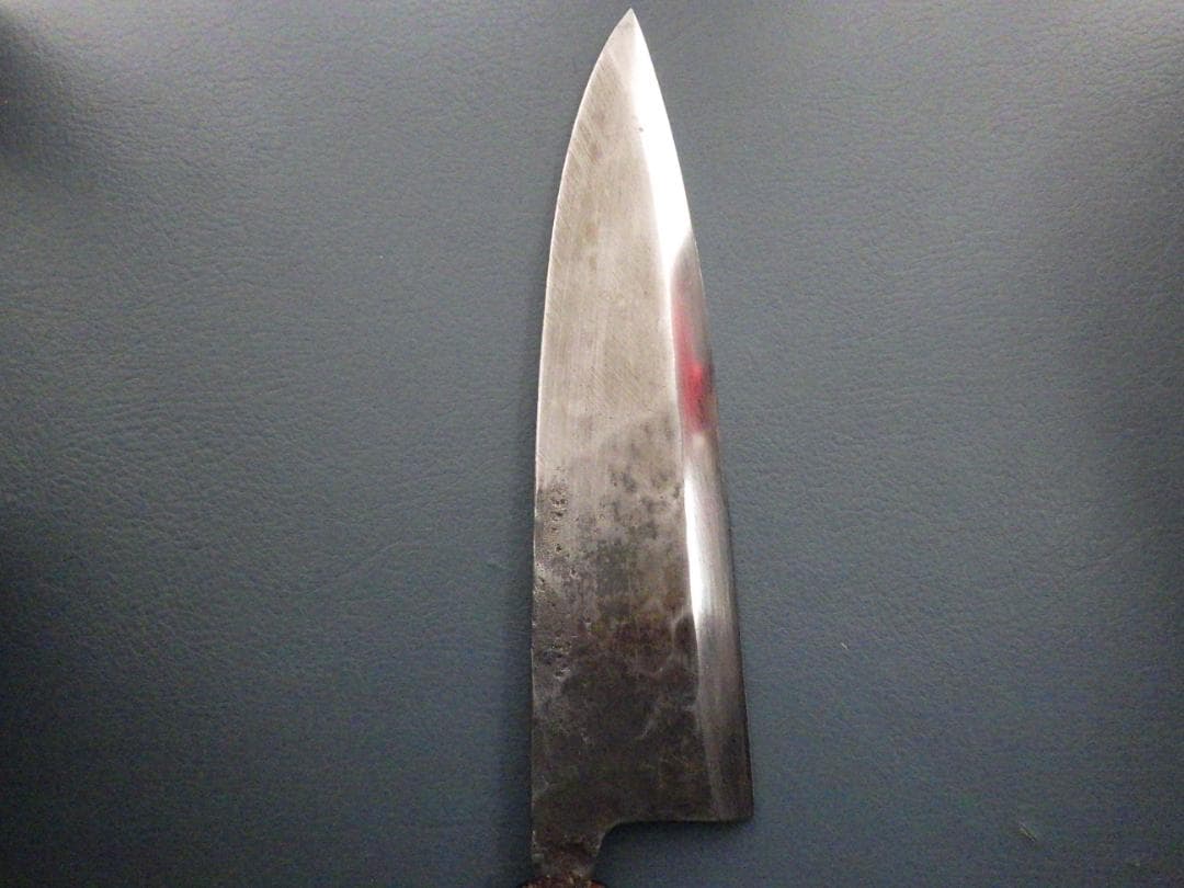 正本★槌目鍛造出刃包丁★㊨片刃研ぎ済み★オールド正本/昭和★