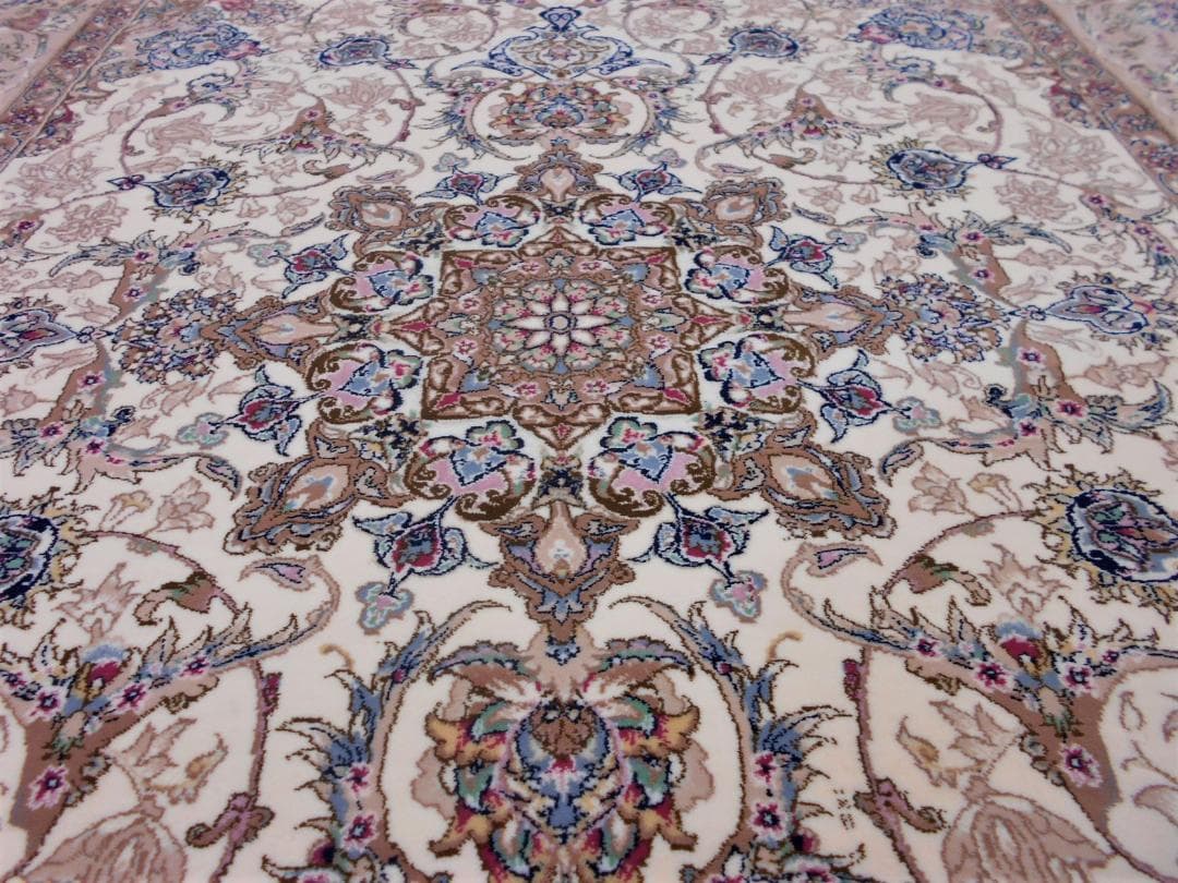 170万ノット！輝く、多色織絨毯！本場イラン産150×225cm -201051