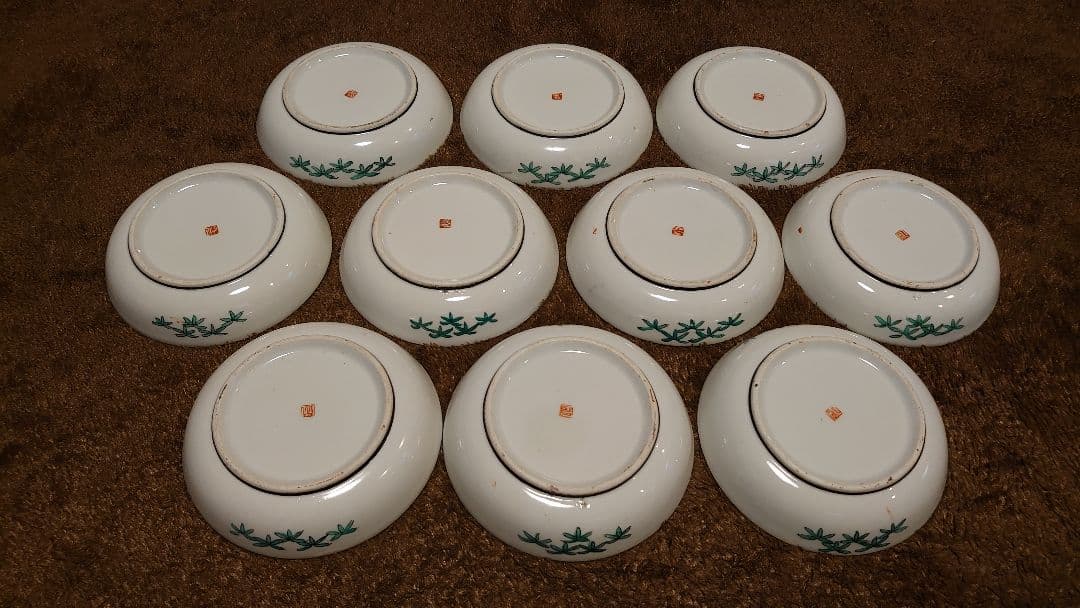 古九谷　九谷焼　明治九谷　金襴手　豆皿　菓子皿　蔵出し　１０客