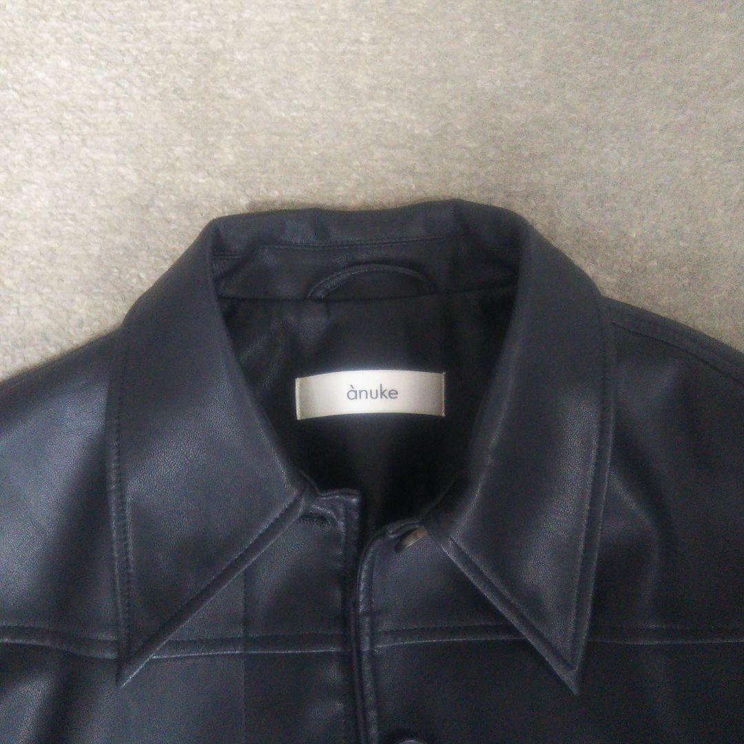 anuke エコレザーオーバージャケット