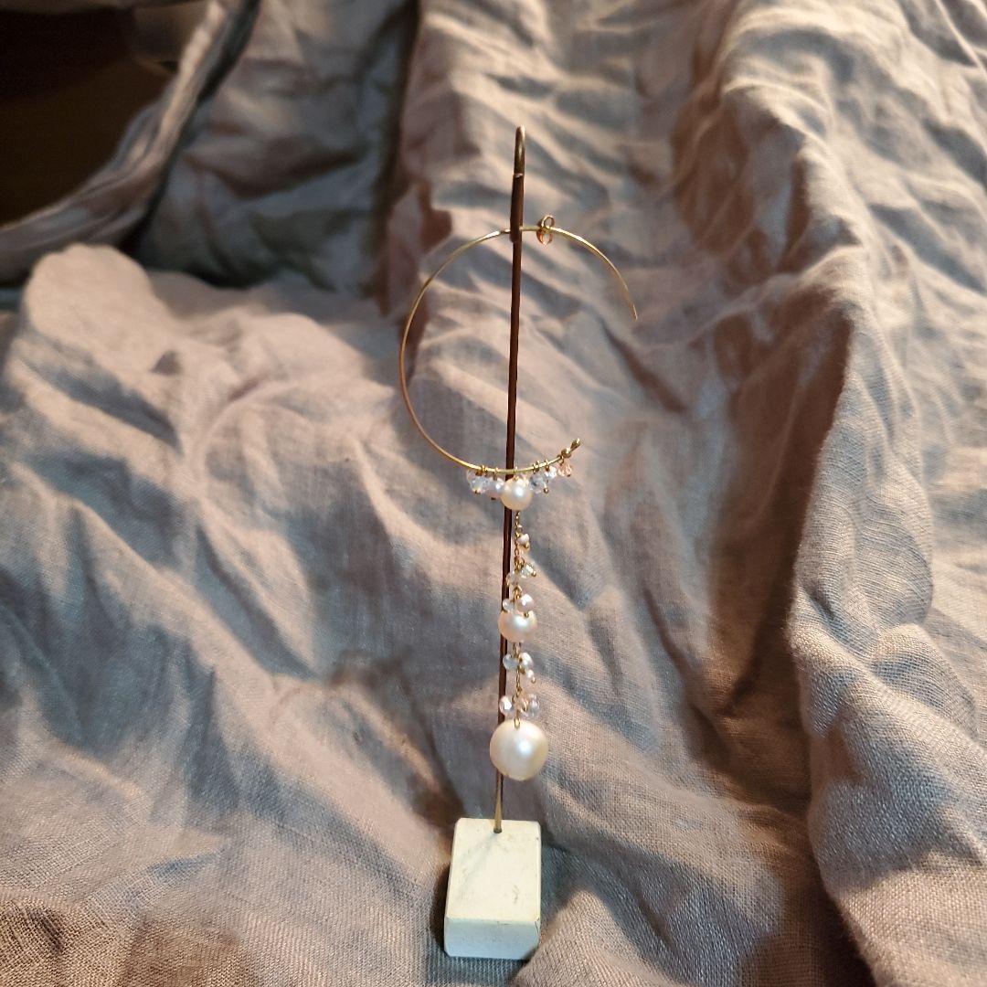 SWEETPEA スイートピーパール付きフープピアス(片耳用)2way最終価格❗