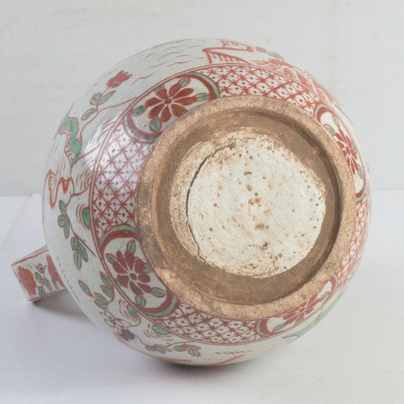 中国　赤絵　神獣花草文　執壷　水注瓶　C　9242A