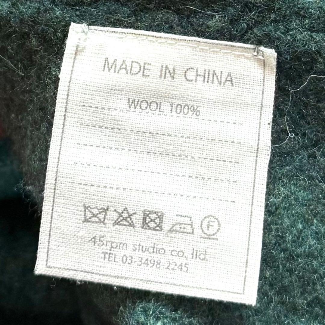 現行タグ 45r フロート縮絨のPコート ダブル ジャケット R刺繍 グリーン