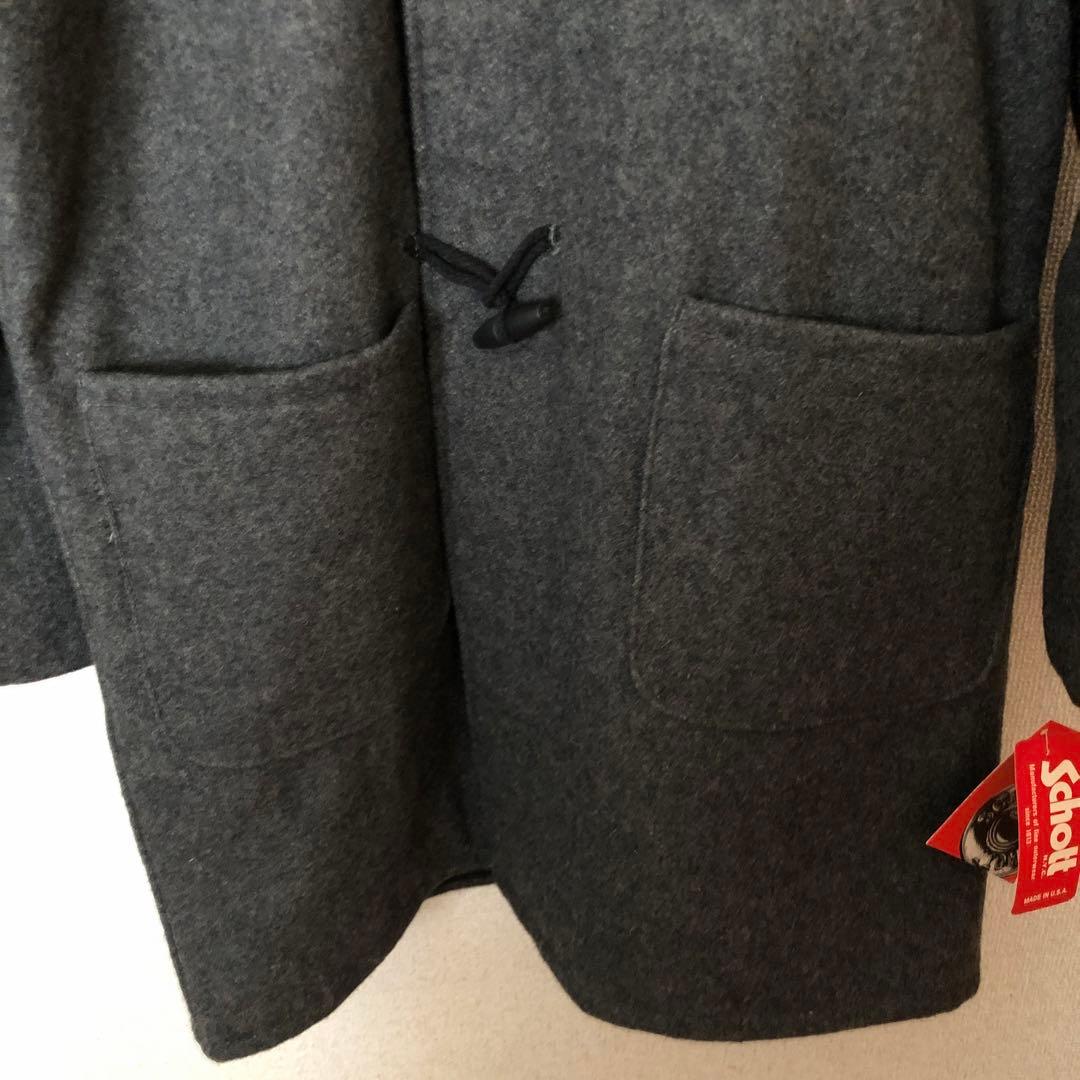 新品 SCHOTT USA製 ダッフルコート グレー 40 希少