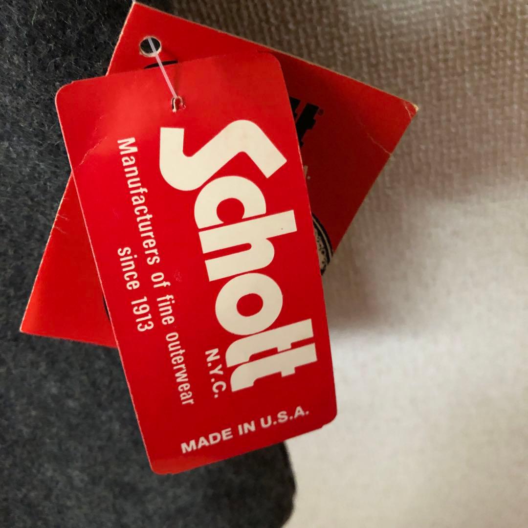 新品 SCHOTT USA製 ダッフルコート グレー 40 希少