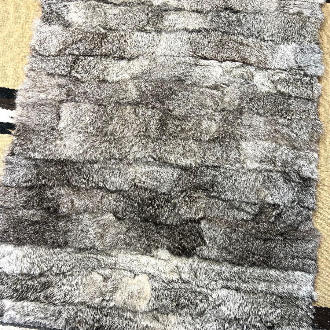 【裏地付】ラビット　尻あて　腰当尻皮　登山　毛皮敷物　キャンプ　チェア マタギ