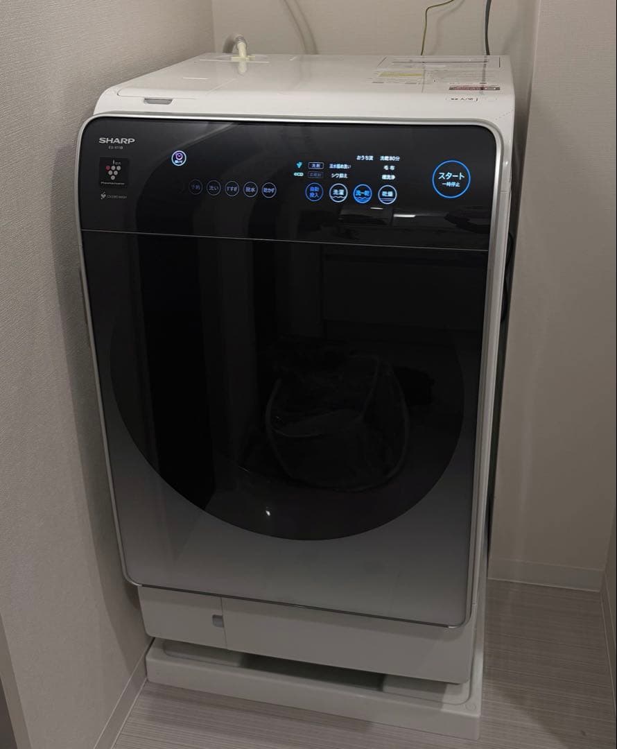 送料込 美品 シャープ ドラム式洗濯機 ES-X11B-SR 11kg 右開き