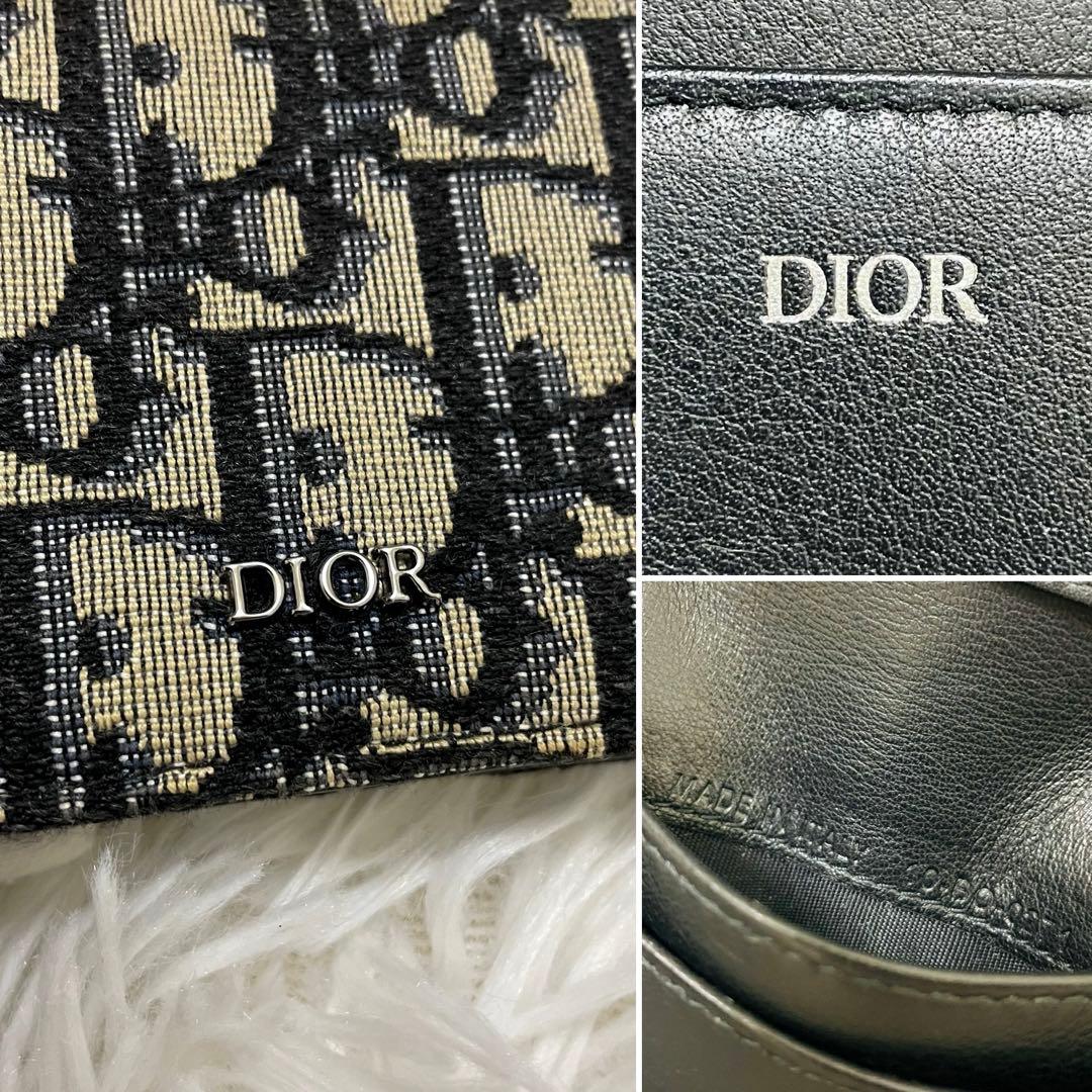 未使用級✨ディオール 名刺入れ アイコン CDロゴ レザー オブリーク 黒