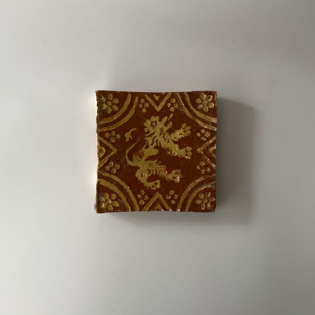 獅子図 タイル オランダ 古道具坂田 民藝 民芸 骨董 アンティーク デルフト