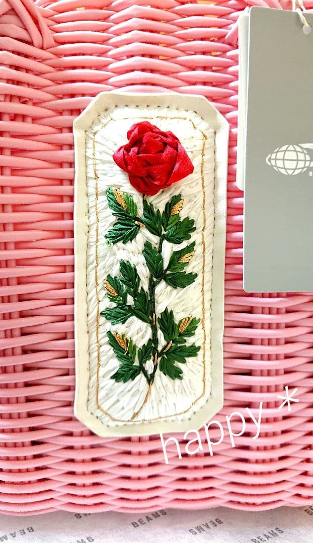 【新品タグ付き】ルルメリー × ビームス 手刺繍のかごバッグ (小)