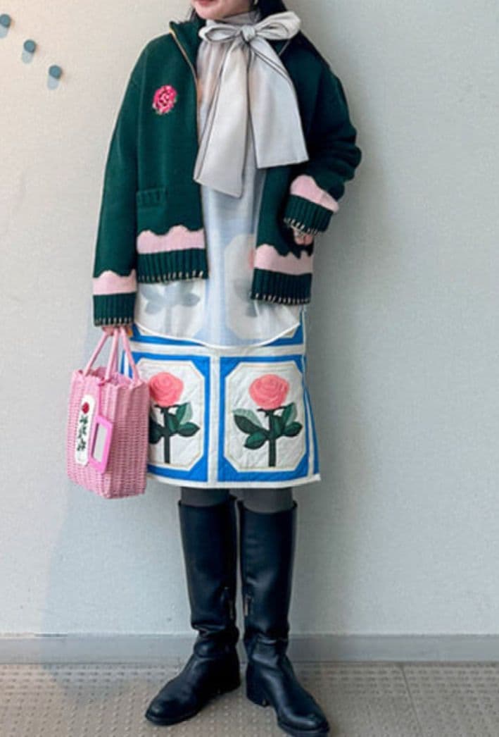 【新品タグ付き】ルルメリー × ビームス 手刺繍のかごバッグ (小)