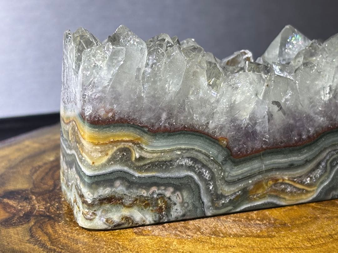 ウルグアイ産　天然非加熱　プラシオライト　グリーンアメジスト　244g