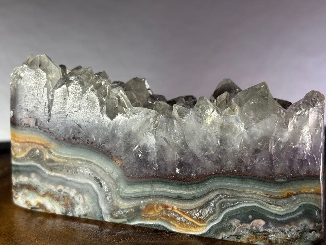 ウルグアイ産　天然非加熱　プラシオライト　グリーンアメジスト　244g