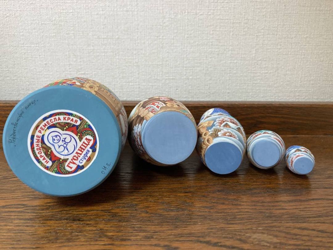 ロシア雑貨☆イコン マトリョーシカ天使(5P)オルガ作コブロフ工房