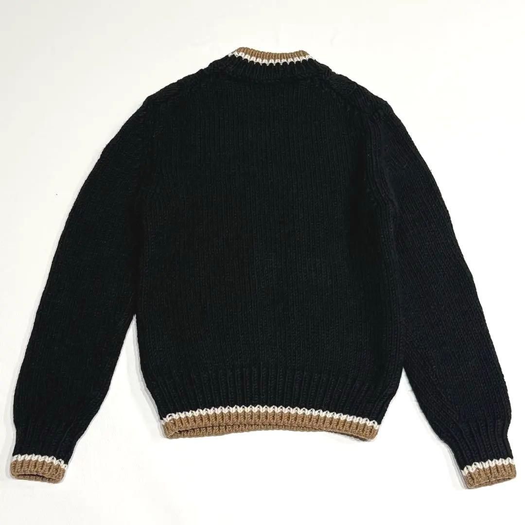 美品 モンクレール 厚手ニット M 黒色 ケーブルニット