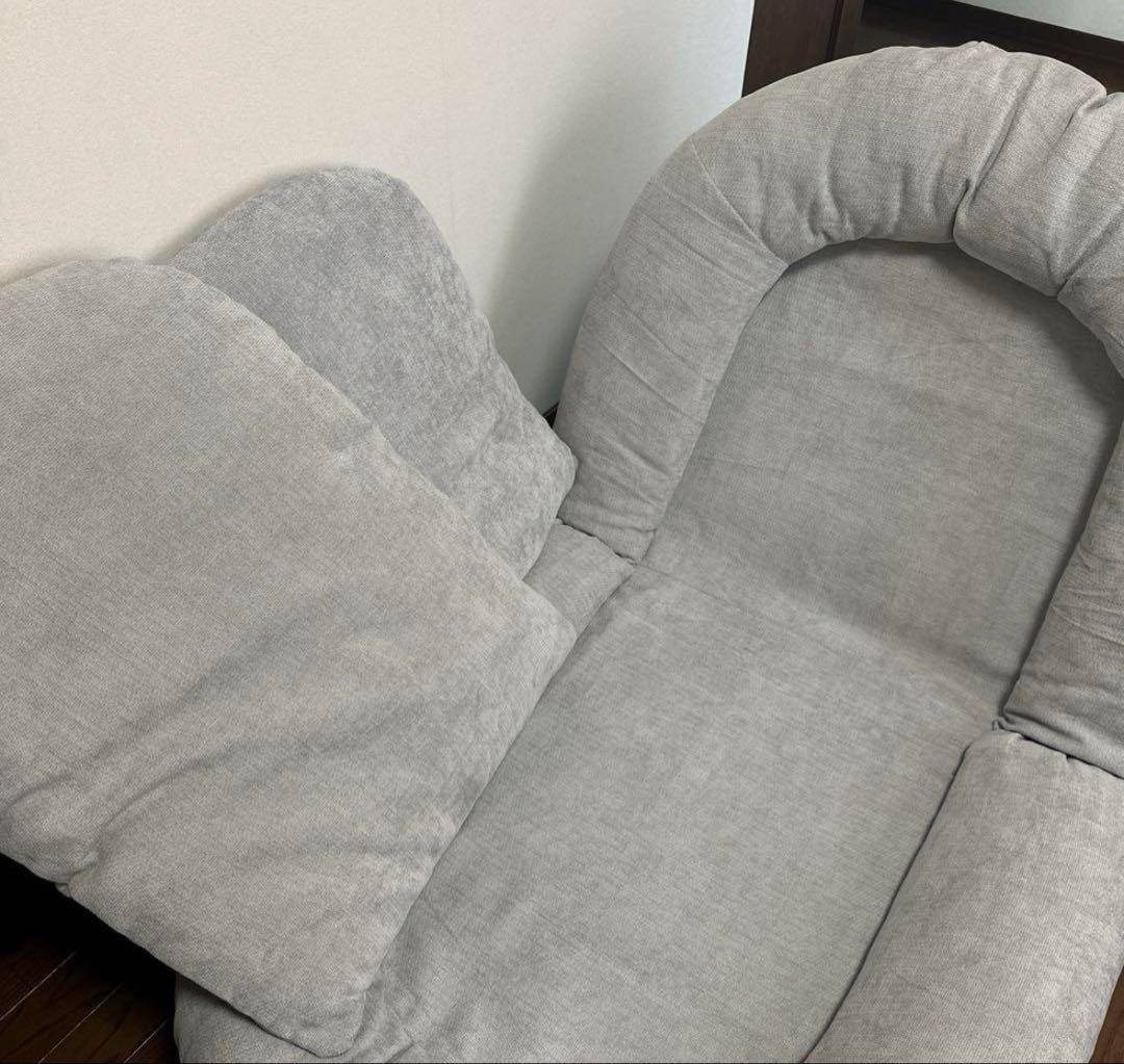 【美品】タンスのゲン　リクライニングソファベッド　アイスグリーン　グレー