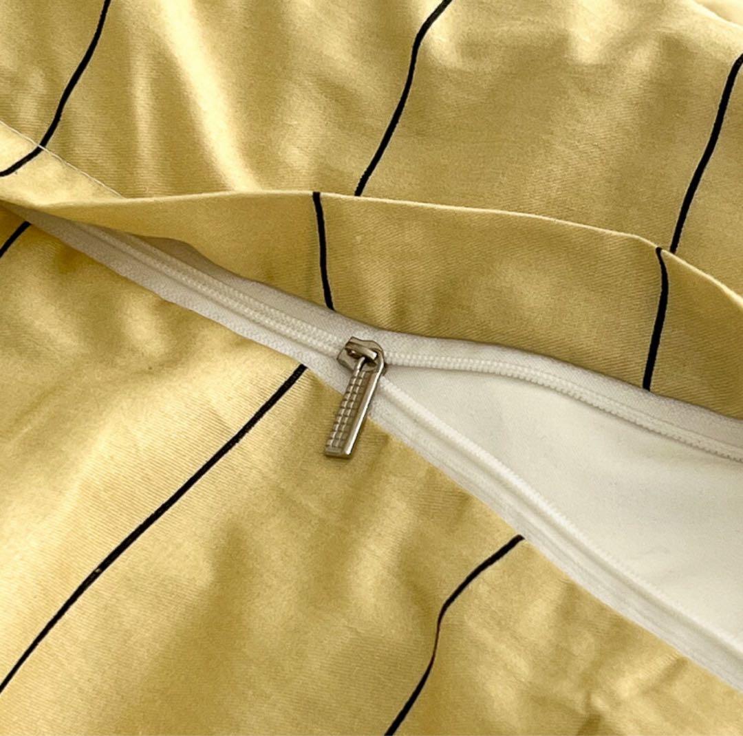 【ART OF BLACK】 イエロー ペンシルストライプ 布団カバーセット