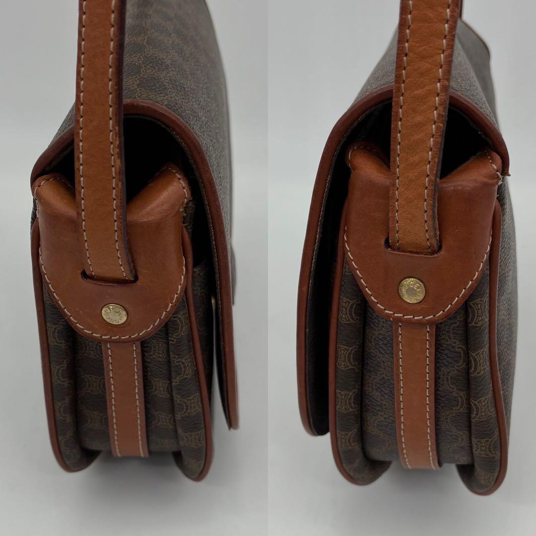 セリーヌ ショルダーバッグ ポシェット 斜めがけ マカダム柄 トリオンフ PVC