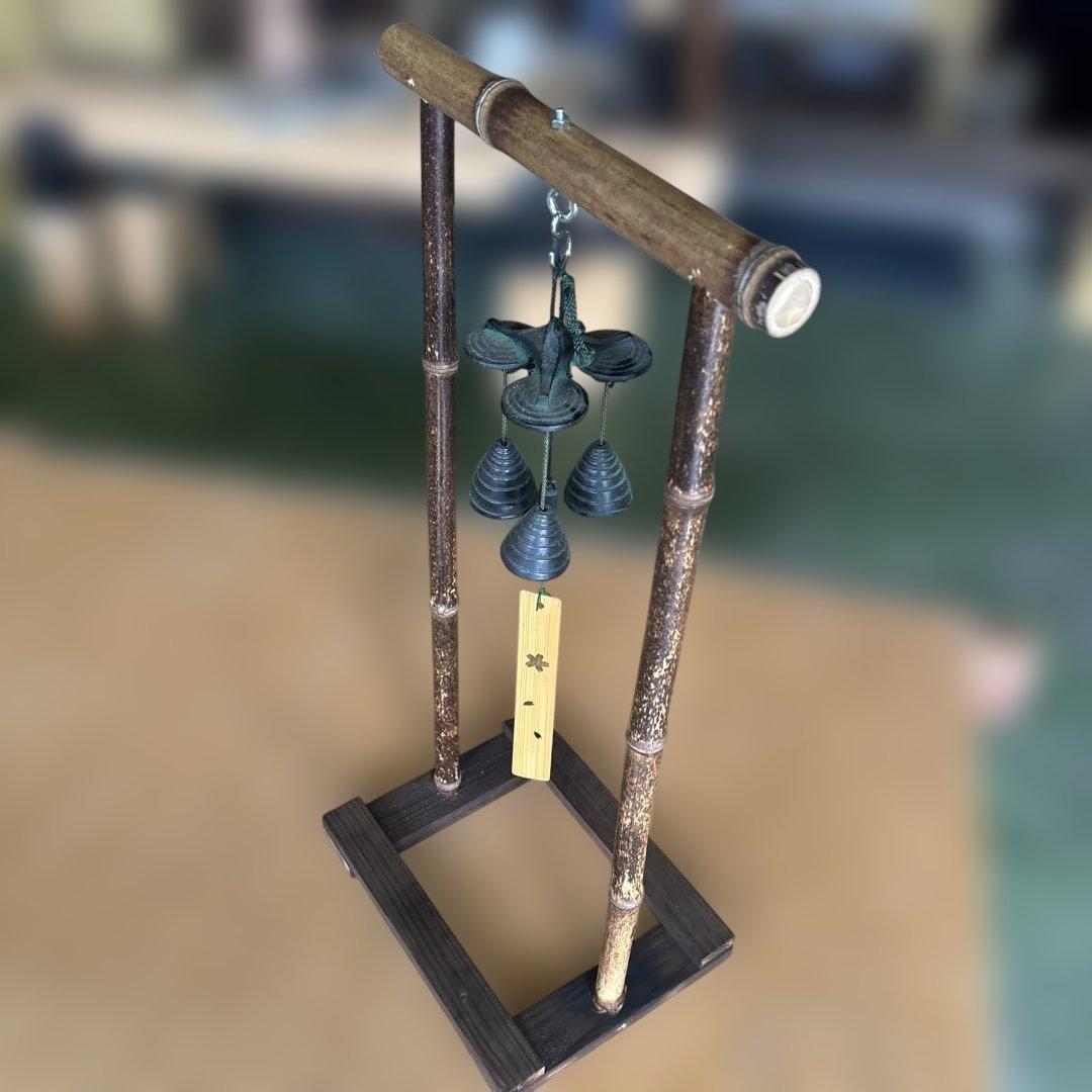 三重奏風鈴　黒竹風鈴スタンド付き③