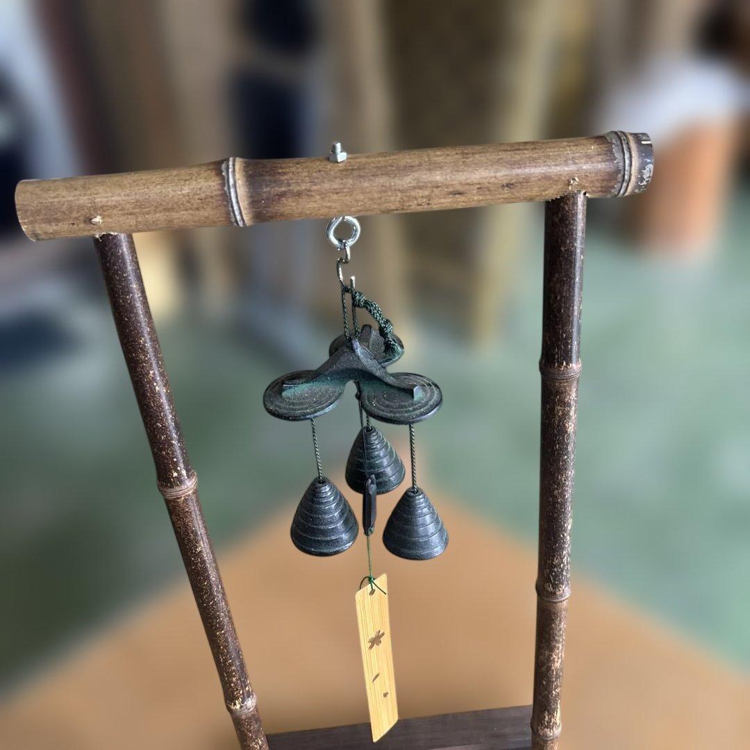 三重奏風鈴　黒竹風鈴スタンド付き③