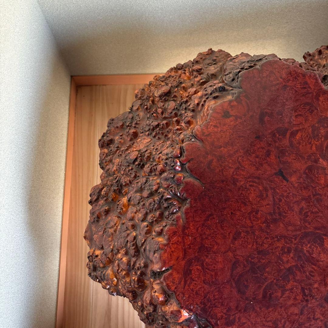 希少　花梨一枚板座卓　テーブル　瘤杢　光沢座卓　高級テーブル　アンティーク