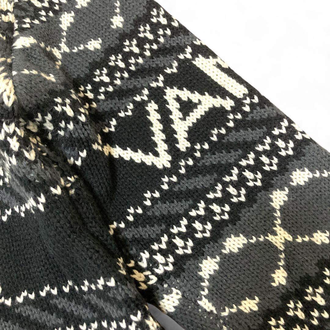 VANSON スカル カウチンセーター ジップアップニット カーディガン XL