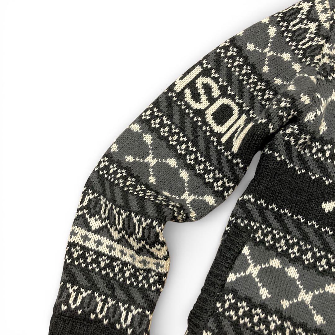 VANSON スカル カウチンセーター ジップアップニット カーディガン XL