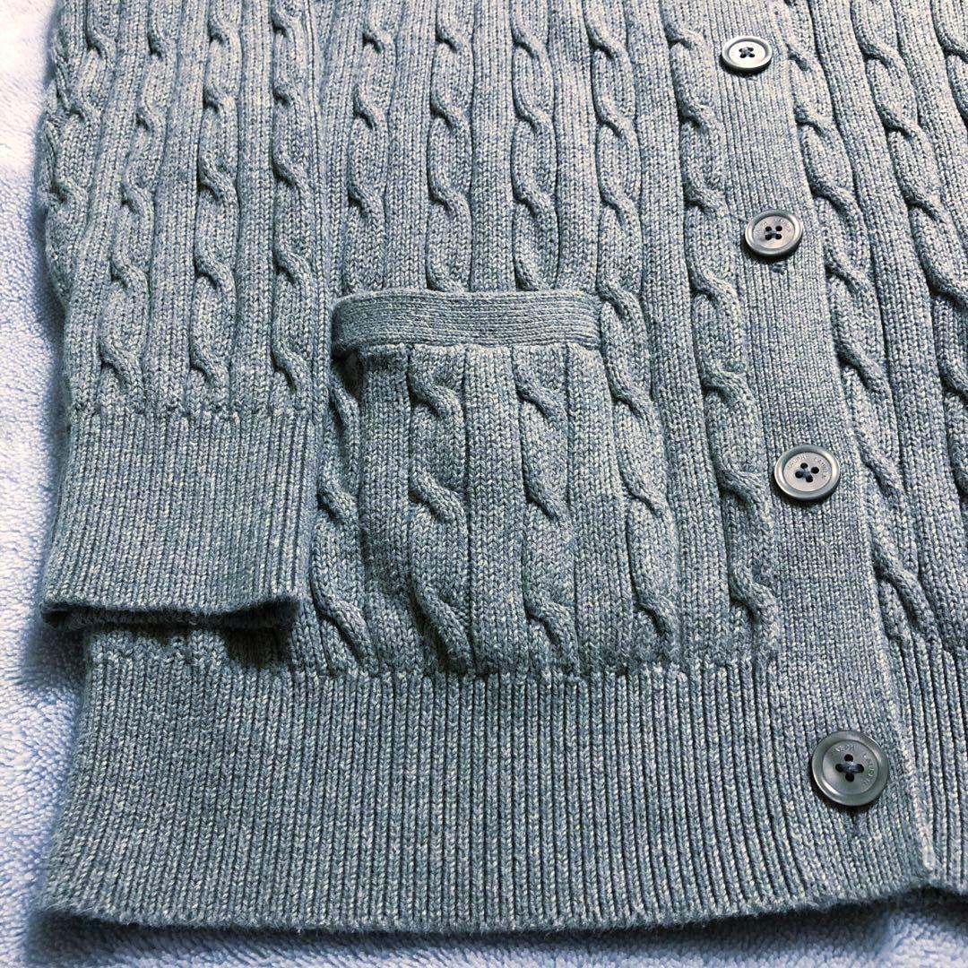 ⭐️ポロ・ラルフローレン⭐️ケーブルニットカーディガン⭐️XL⭐️グレー⭐️レディース