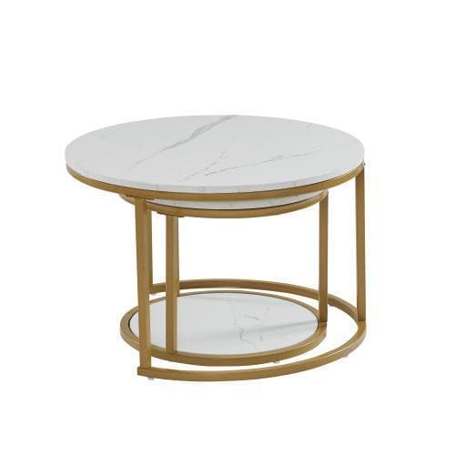 ネストテーブル ローテーブル センターテーブル 大理石柄LPP-WF323886