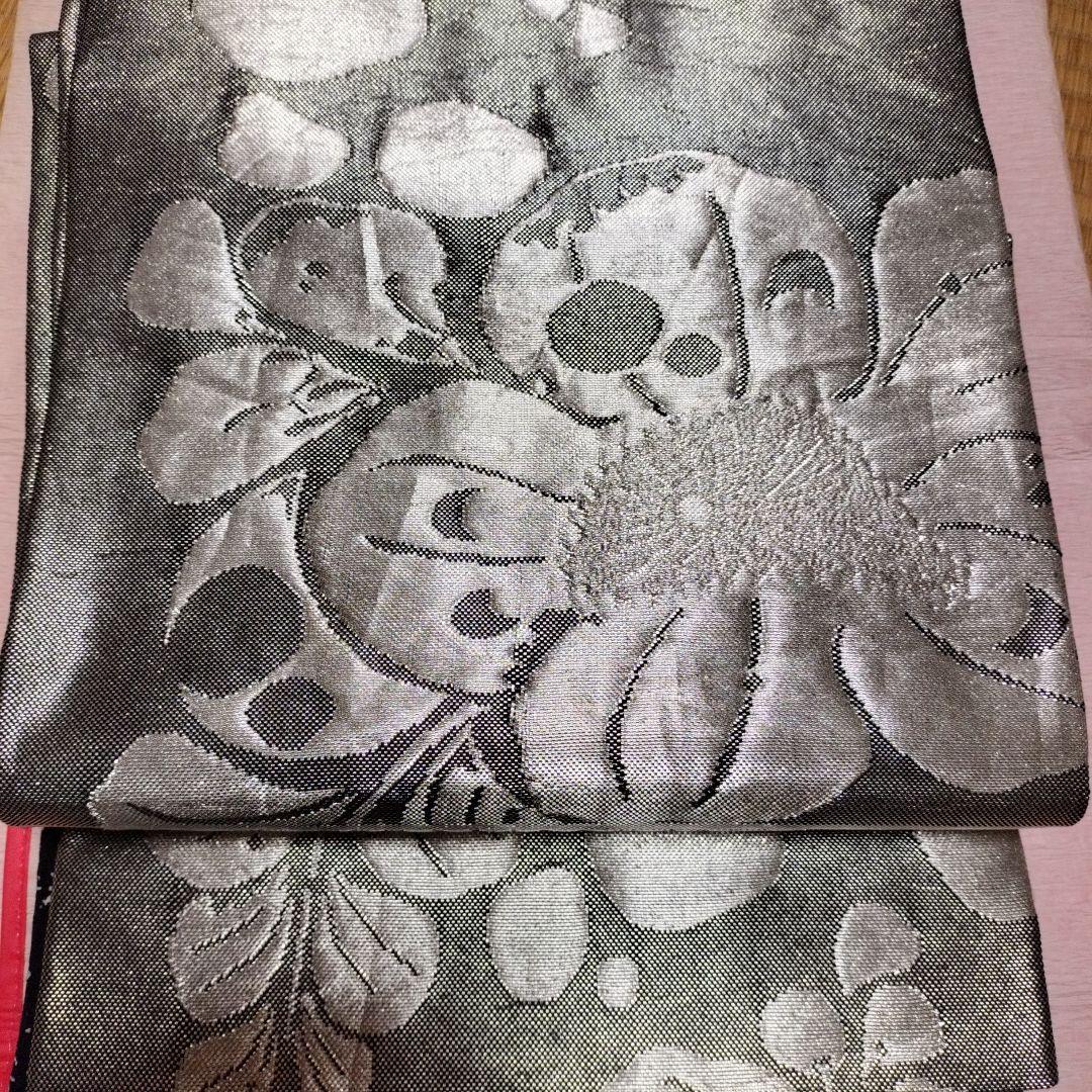 紋入りフォーマルOK◎正絹たたき染めの着物と大脇一心の銀糸の辻ヶ花の袋帯